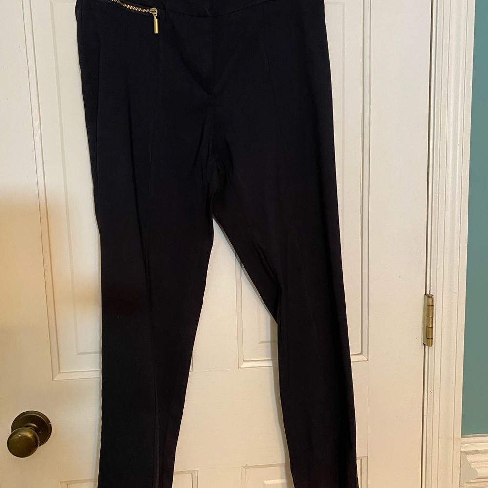 JM Collection Black Petite Pant Zipper on Front